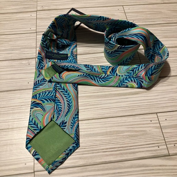 Lilly Pulitzer Shorely Blue Sea Me Men’s Tie New With Tags - Picture 5 of 5